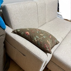 収納付き2人がけソファベッドの画像