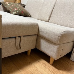 収納付き2人がけソファベッドの画像