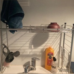 【ニトリ SUSシリーズ】シンク上 水切りラック一式 伸縮タイプ ステンレス製｜すぐ使えますの画像