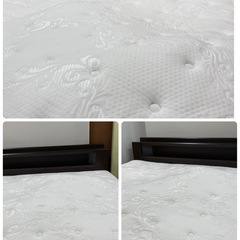 ジモティー限定価格！S221 ⭐ 訳アリ特価 NITORI ニトリ ダブルベッド N―Sleepプレミアム 幅140cm USEDの画像