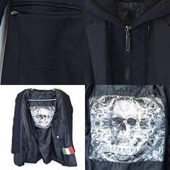 PHILIPP PLEIN HOMME フィリッププレイン ジップアップ フーディ ジャケット M ブラック メンズ イタリア製 スカルの画像