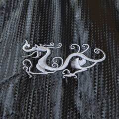 DANCE WITH DRAGON ダンスウィズドラゴン リバーシブルスニードジャック ナイロン×ウール 長袖プルオーバー 3 ブラック D1-352102 メンズの画像