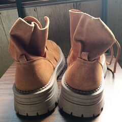 新品 23.5cm レディース ブーツ ブラウン 厚底 シューズ サイドゴア 識別番号:【B153-S】の画像