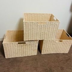 ニトリ　ナチュラルBOX 3個組の画像