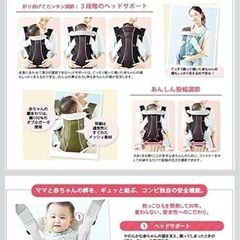 抱っこひも 4ウェイ オレンジ グレーの画像