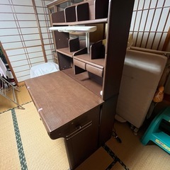 勉強机 ブラウンの画像