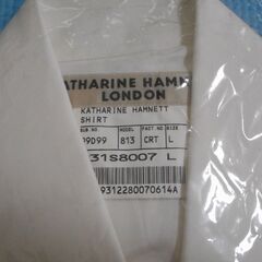 未使用　キャサリンハムネット　長袖シャツ　Ｌサイズ　白　メンズ　KATHARINE HAMNETT LONDONの画像