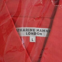 未使用　キャサリンハムネット　長袖シャツ　Ｌサイズ　赤　メンズ　KATHARINE HAMNETT LONDONの画像