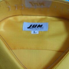 未使用　JUN　長袖シャツ　Ｌサイズ　黄色　メンズの画像