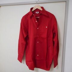 未使用　JUN　長袖シャツ　Ｌサイズ　赤　メンズの画像