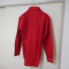 未使用　JUN　長袖シャツ　Ｌサイズ　赤　メンズの画像