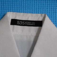 程度良　5351プールオム　半袖シャツ　白　メンズ　5351POUR LES HOMMESの画像