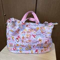 旅行用やマザーバッグとして ピンク系ラブリー柄 特価の画像