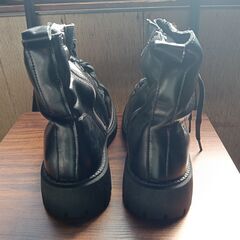 新品 25cm レディース ブーツ ブラック 厚底 シューズ サイドゴア 識別番号:【B158-S】の画像