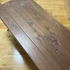 センターテーブル ローテーブル 天然木アイアン折りたたみの画像