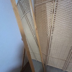 木製スタンドミラー／全身鏡／姿見／ナチュラル／150cmの画像