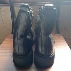 新品 24.5cm レディース ブーツ ブラック 厚底 シューズ サイドゴア 識別番号:【B159-S】の画像