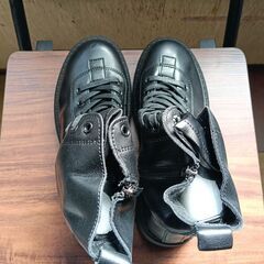 新品 24.5cm レディース ブーツ ブラック 厚底 シューズ サイドゴア 識別番号:【B159-S】の画像