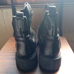 新品 25cm レディース ブーツ ブラック 厚底 シューズ サイドゴア 識別番号:【B160-S】の画像