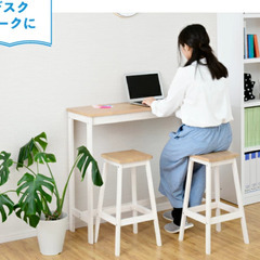 カウンターテーブル セット ハイテーブル  バーカウンター バーテーブル カフェ チェア 椅子 3点セット  省スペース パソコンデスク 作業台 木製 おしゃれ 北欧 幅100cm 高さ87cmの画像