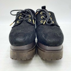 Heather ヘザー 厚底 スエード シューズ M ブラックの画像