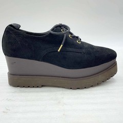 Heather ヘザー 厚底 スエード シューズ M ブラックの画像