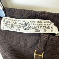 イタリア製 PURA LANA VERGINE ヴァージンウール スカート 42 ダークブラン レディースの画像
