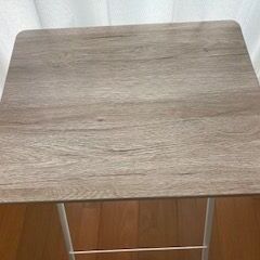 折り畳み机グレージュ木目の画像