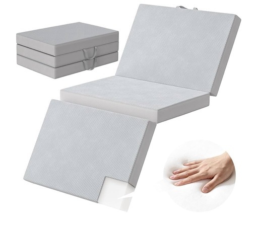 折りたたみ マットレス 厚さ10cm 三つ折り 高反発 敷き布団 体圧分散 抗菌 防臭 ウレタン 通気性 クイーンサイズ グレー