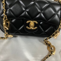 CHANEL シャネル ノベルティ ハートチェーン　ショルダーバッグ ブラックの画像