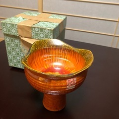 昭和チックな生花用の花器　オレンジ色（12/3に処分します）の画像