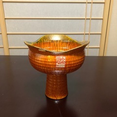 昭和チックな生花用の花器　オレンジ色（12/3に処分します）の画像