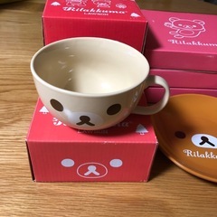 新品　未使用　リラックマ　スープカップ、プレートの画像