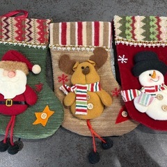 クリスマス ソックス 飾り 3点セット ギフトバッグ プレゼント袋
の画像