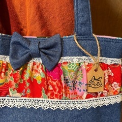 着物デザイントート 作家作一点もの 特価の画像