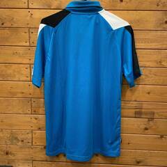 【未使用】スティガ 卓球 ウェア PACIFIC ゲームシャツ 半袖 ポロシャツ L ブルー ブラック メンズ STIGAの画像