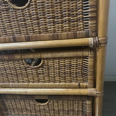 【ラタン4段チェスト】ナチュラル収納＊使用感ありのためお得価格の画像