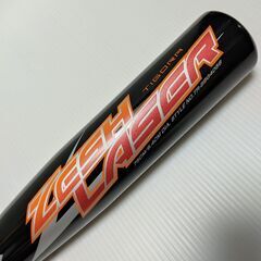 ◆美品｜軟式少年用バット｜ジャパーナ｜TIGORA ZESH LASER｜75cm/6.4cm/460g｜TR-8BG4056｜ブラック｜日本製｜野球｜ベースボールの画像