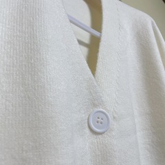 通学　学生　スクールカーディガン　白　フリーサイズ　男女兼用　新学期　通勤　29の画像