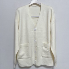 通学　学生　スクールカーディガン　白　フリーサイズ　男女兼用　新学期　通勤　29の画像