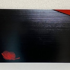 【４枚】卓上膳　漆塗 折敷 芝露柄 隅折 線挽 天然木 会席膳 漆器プレートの画像