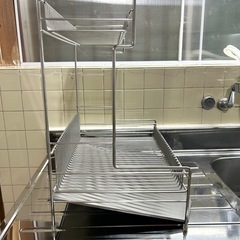 2段水切りラック ステンレス 頑丈 の画像