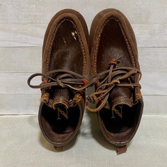 NORTH WORKS モカシン ブラウン 牛革 ヌバック 革靴　22.5cmの画像