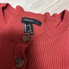 Forever21 ワインレッド　カーディガン　レディース　の画像