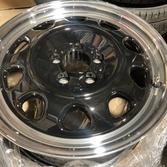 展示品未使用17インチアルミホイール ランドフット 7J+35 5H114.3PCD ハリアーデリカD5などにの画像