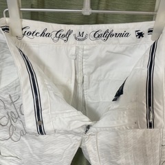 GOTCHA ガッチャ ロングパンツ 総柄 ホワイト系 サイズ：M ゴルフパンツ ストレッチ パンツ ホワイト ゴルフの画像
