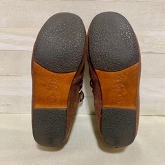 ノースワークス モカシン ハラコ レザーシューズ 茶系　22.5cmの画像