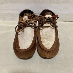 ノースワークス モカシン ハラコ レザーシューズ 茶系　22.5cmの画像