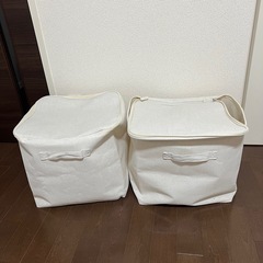  【2個セット】無印良品 ソフトボックス Lサイズ　ポリエステル麻 フタ式 の画像