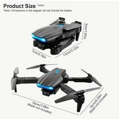 新品【168】E88MAX HDデュアルカメラ スクリーンリモコン＋WiFi伝送 折りたたみドローン（ブラック）の画像